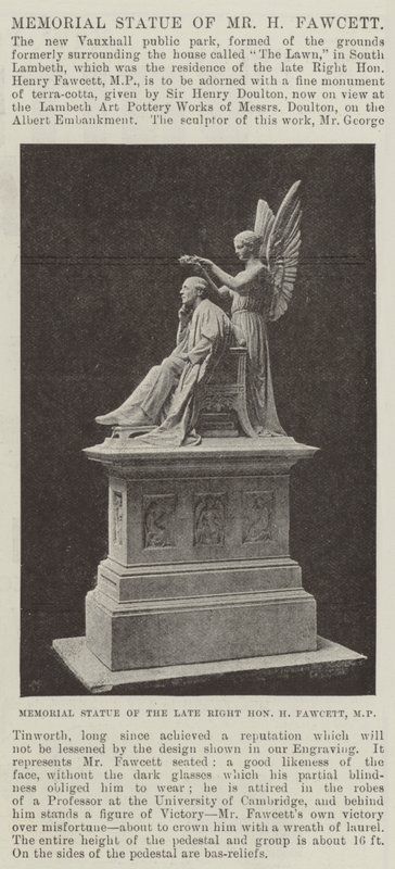 Estatua conmemorativa del Sr. H. Fawcett de English Photographer