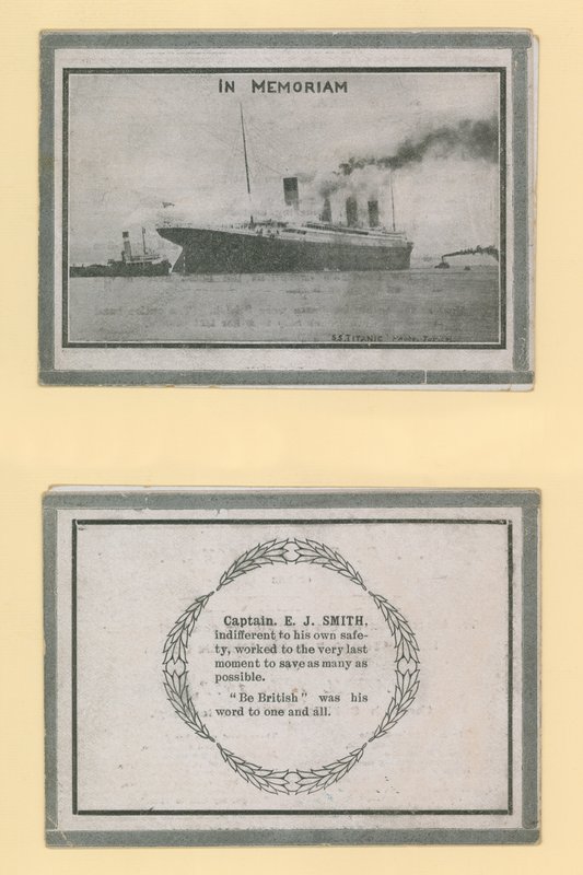Tarjeta memorial al Capitán E J Smith del Titanic de English Photographer