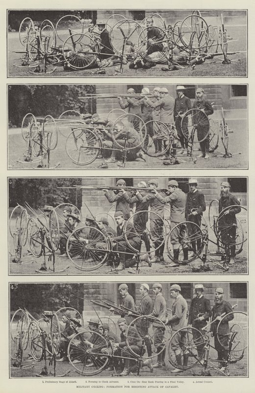 Ciclismo Militar, Formación para Resistir el Ataque de Caballería de English Photographer