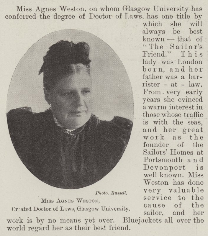 La Srta. Agnes Weston, creada Doctora en Leyes, Universidad de Glasgow de English Photographer