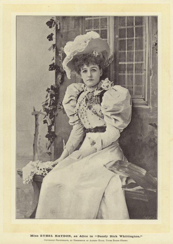 Miss Ethel Haydon, como Alice en Dandy Dick Whittington de English Photographer
