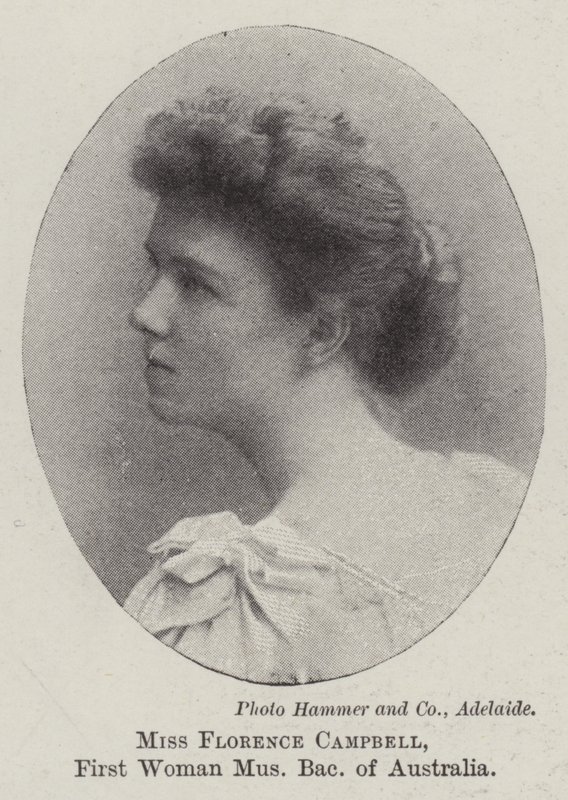 Srta. Florence Campbell, Primera Mujer Licenciada en Música de Australia de English Photographer