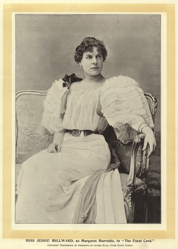 Señorita Jessie Millward, como Margaret Marrable, en The Fatal Card de English Photographer
