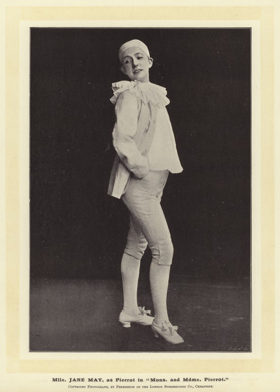 Mlle Jane May, como Pierrot en Mons y Mdme Pierrot de English Photographer