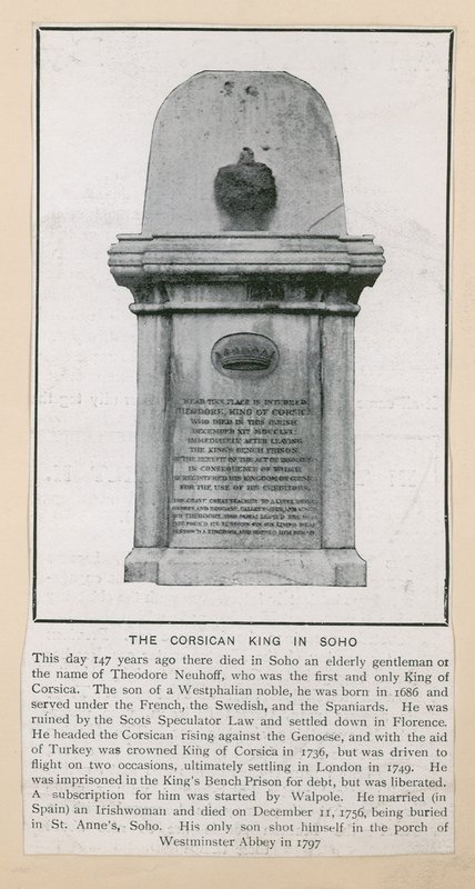 Monumento a Teodoro, Rey de Córcega de English Photographer