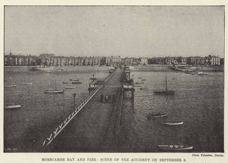 Bahía y muelle de Morecambe, escena del accidente del 9 de septiembre de English Photographer