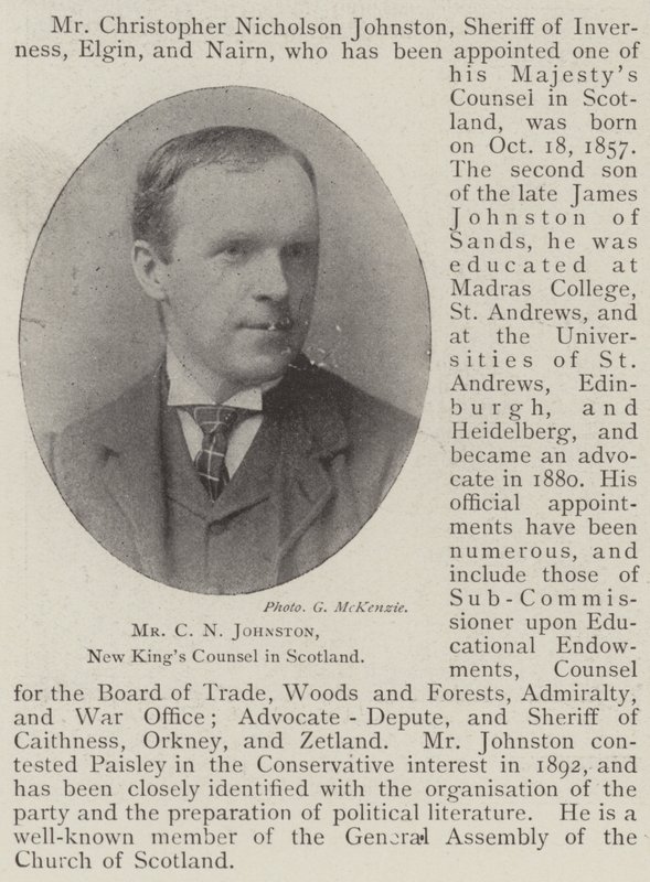 Sr. C N Johnston, Nuevo Consejero del Rey en Escocia de English Photographer