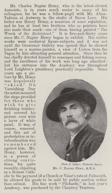 Sr. C Napier Hemy, ARA de English Photographer
