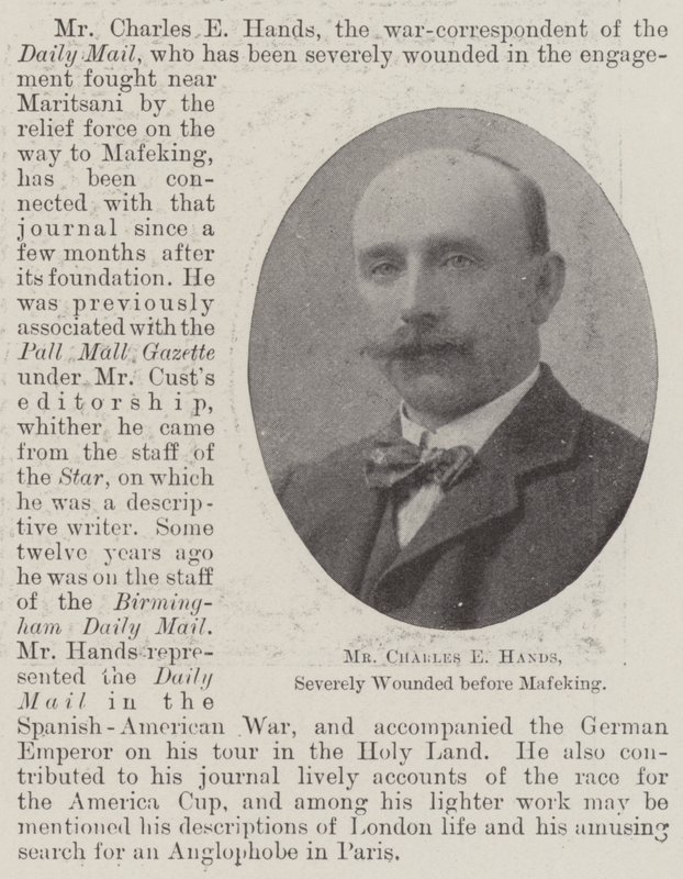 Sr. Charles E Hands, gravemente herido antes de Mafeking de English Photographer