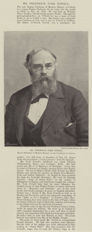 Sr. Frederick York Powell, Profesor Regio de Historia Moderna en la Universidad de Oxford de English Photographer