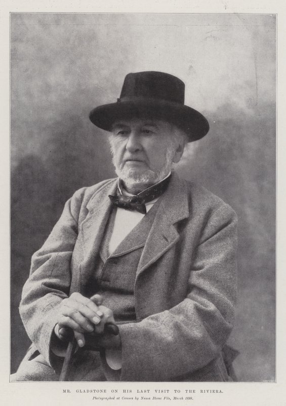Sr. Gladstone en su última visita a la Riviera de English Photographer