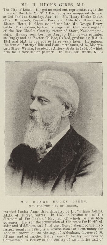 El Sr. Henry Hucks Gibbs, MP por la Ciudad de Londres de English Photographer