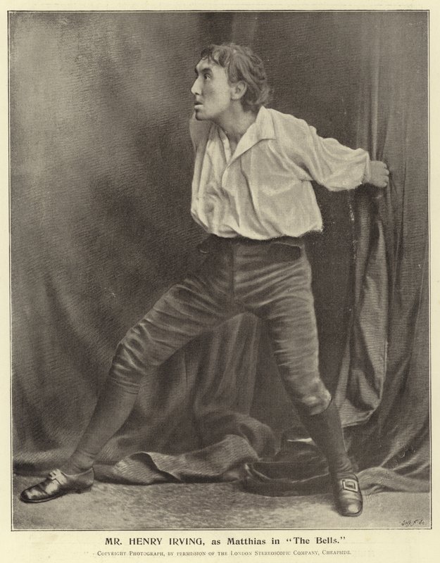 Señor Henry Irving, como Matthias en The Bells de English Photographer