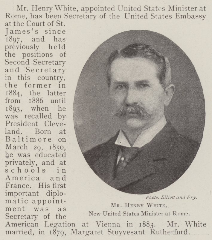 El Sr. Henry White, nuevo ministro de los Estados Unidos en Roma de English Photographer