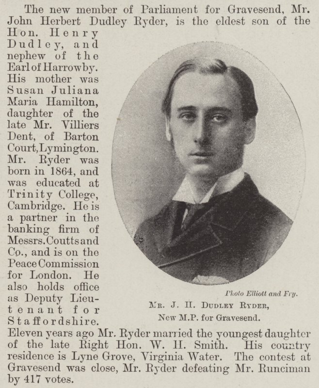 El Sr. J H Dudley Ryder, nuevo MP para Gravesend de English Photographer