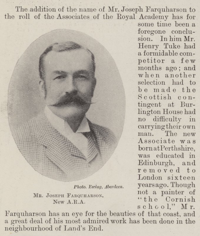 Sr. Joseph Farquharson, nuevo ARA de English Photographer