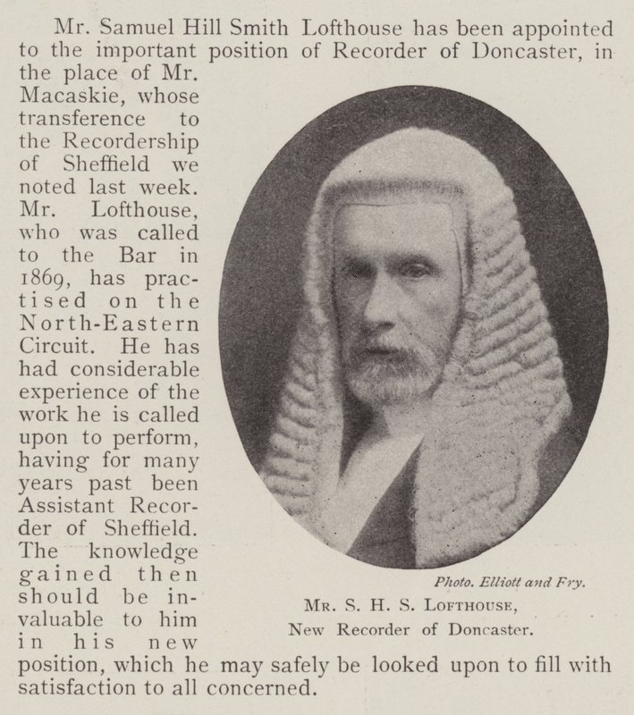 El Sr. S H S Lofthouse, nuevo registrador de Doncaster de English Photographer