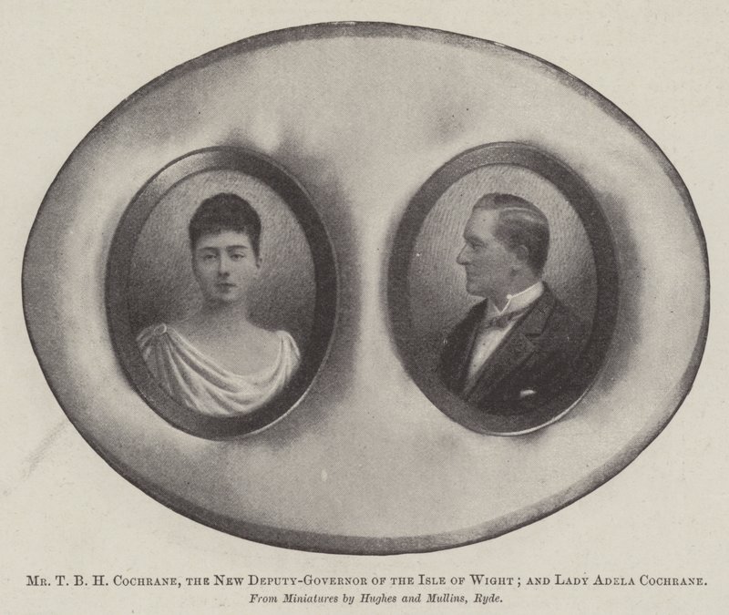 Sr. T B H Cochrane, el nuevo vicegobernador de la Isla de Wight; y Lady Adela Cochrane de English Photographer