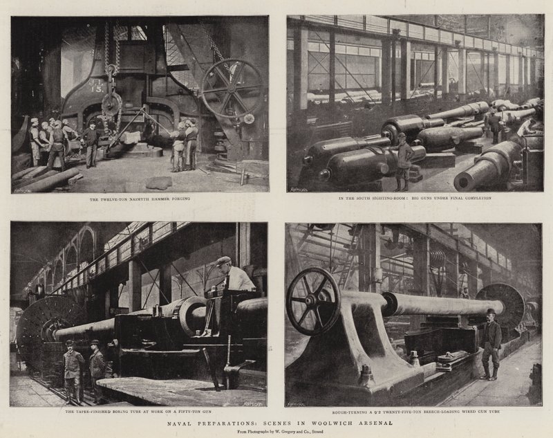 Preparativos navales, escenas en el Arsenal de Woolwich de English Photographer