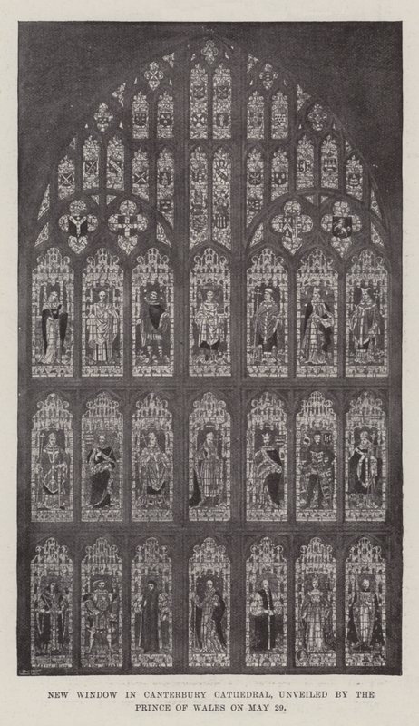 Nueva Ventana en la Catedral de Canterbury, inaugurada por el Príncipe de Gales el 29 de mayo de English Photographer