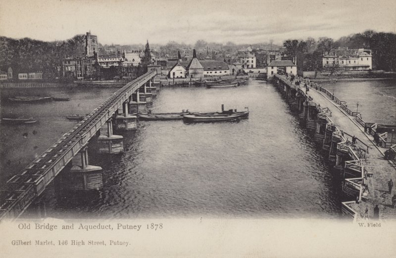 Puente Viejo y Acueducto, Putney, 1878 de English Photographer