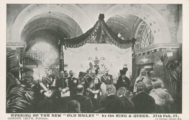 Inauguración del Old Bailey por el Rey y la Reina, 27 de febrero de 1907 de English Photographer