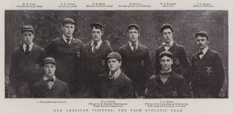 Nuestros Visitantes Americanos, el Equipo Atlético de Yale de English Photographer
