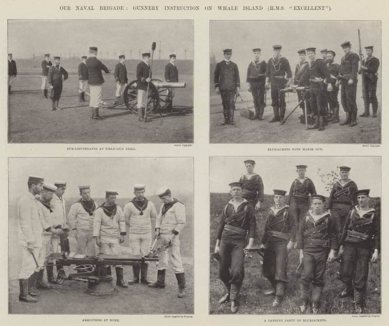 Nuestra Brigada Naval, Instrucción de Artillería en Whale Island (HMS Excellent) de English Photographer