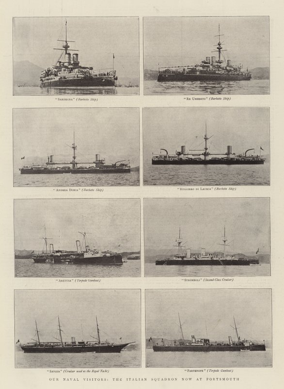 Nuestros visitantes navales, el escuadrón italiano ahora en Portsmouth de English Photographer