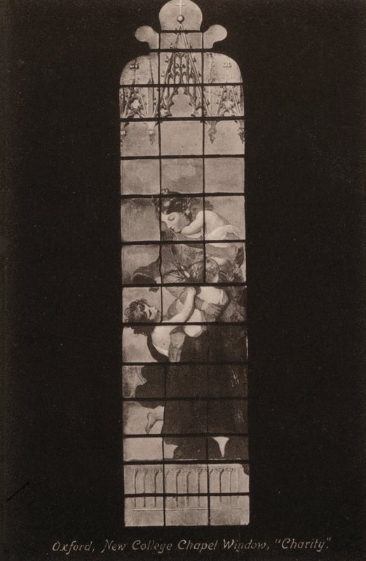 Oxford, Ventana de la Capilla del New College, Caridad de English Photographer