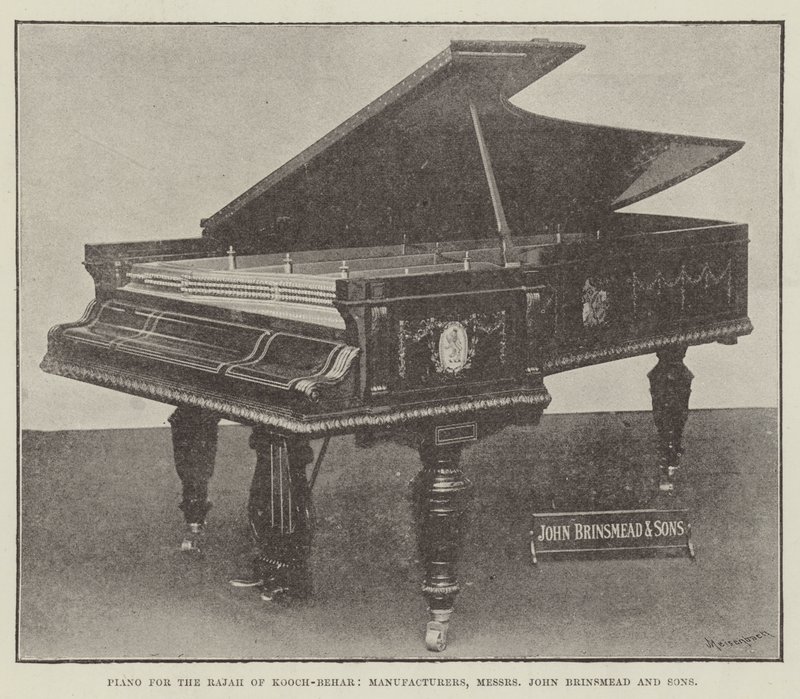 Piano para el Rajá de Kooch-Behar, fabricantes, Messers John Brinsmead and Sons de English Photographer