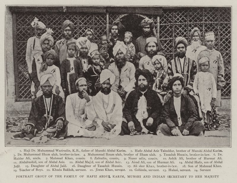 Retrato de la familia de Hafiz Abdul Karim, Munshi y secretario indio de Su Majestad de English Photographer