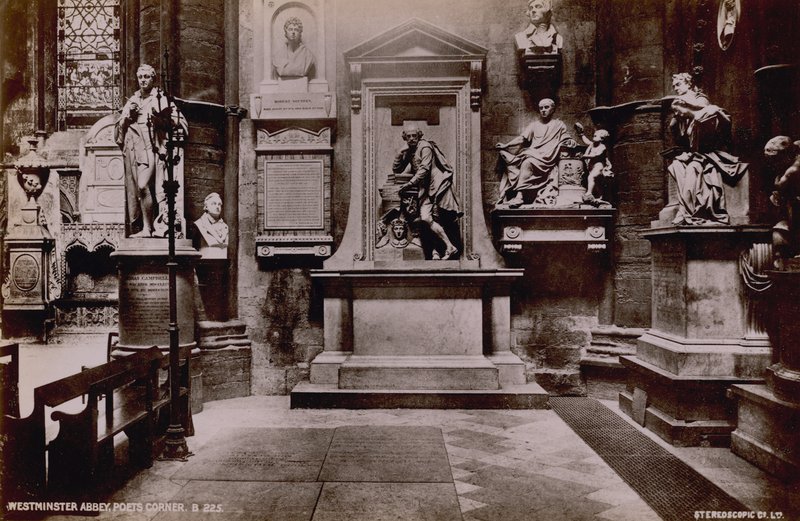 Postal con una imagen del Rincón de los Poetas de English Photographer