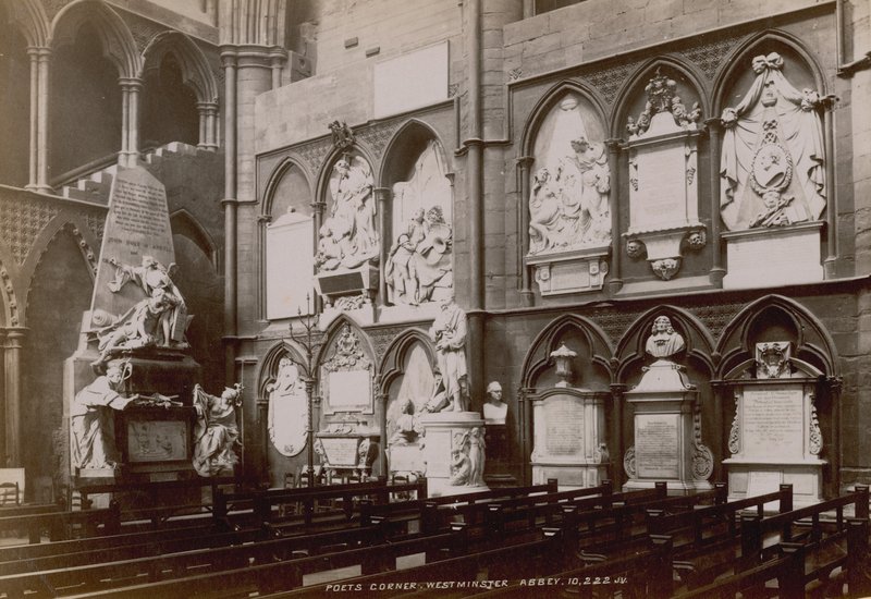 Postal con una imagen del Rincón de los Poetas de English Photographer