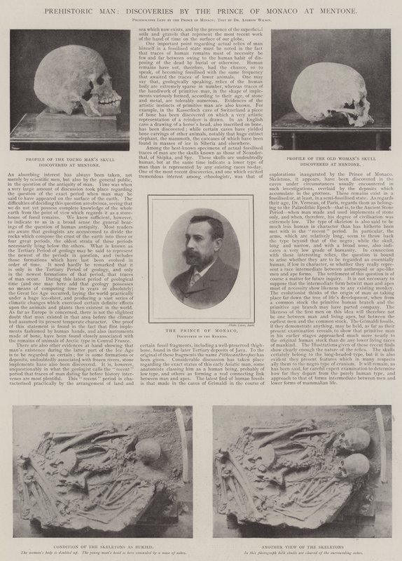 Hombre prehistórico, descubrimientos del Príncipe de Mónaco en Mentone de English Photographer