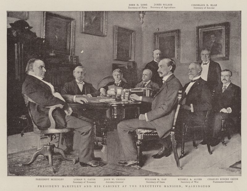 El Presidente McKinley y su gabinete en la Mansión Ejecutiva, Washington de English Photographer