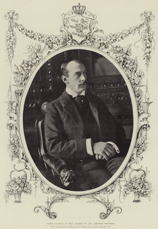 Príncipe Adolfo de Teck, casado con Lady Margaret Grosvenor de English Photographer