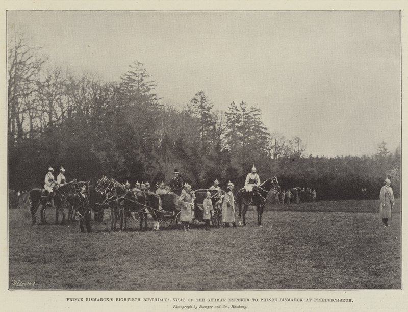 El octogésimo cumpleaños del Príncipe Bismarck, visita del Emperador Alemán al Príncipe Bismarck en Friedrichsruh de English Photographer