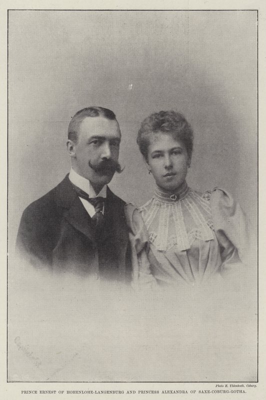 Príncipe Ernesto de Hohenlohe-Langenburg y Princesa Alexandra de Sajonia-Coburgo-Gotha de English Photographer