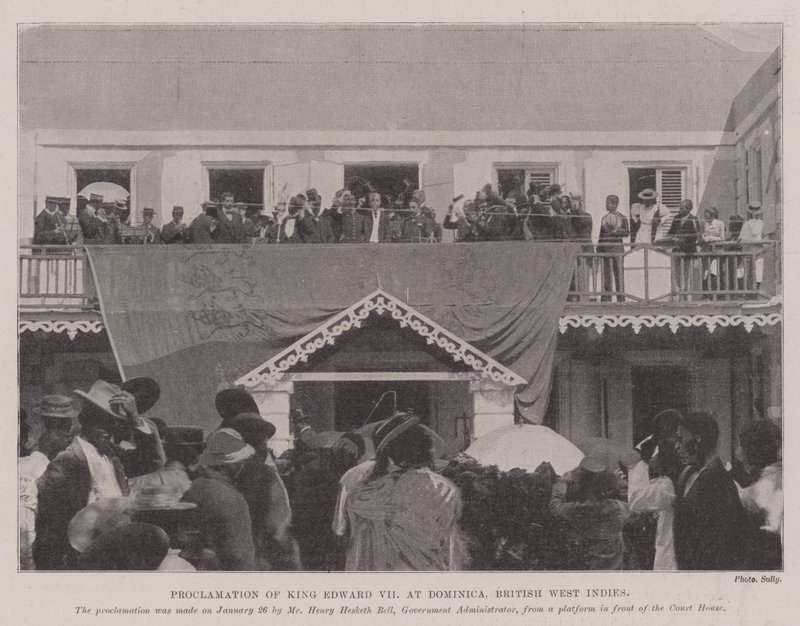 Proclamación del Rey Eduardo VII en Dominica, Indias Occidentales Británicas de English Photographer