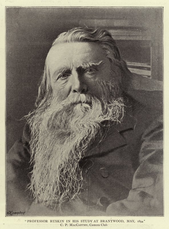 El profesor Ruskin en su estudio en Brantwood, mayo de 1894 de English Photographer