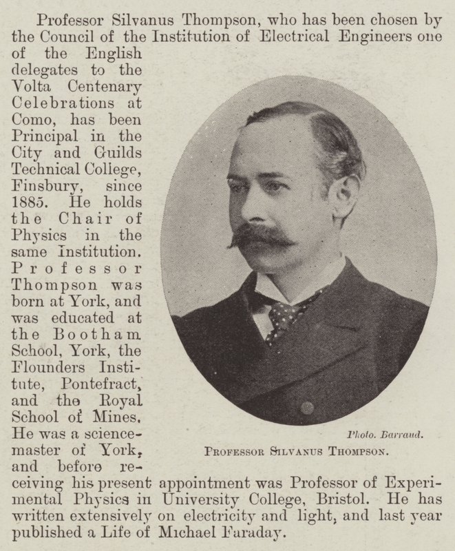 Profesor Silvanus Thompson de English Photographer