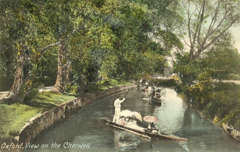 Punters en el Cherwell, Oxford (foto en color) de English Photographer