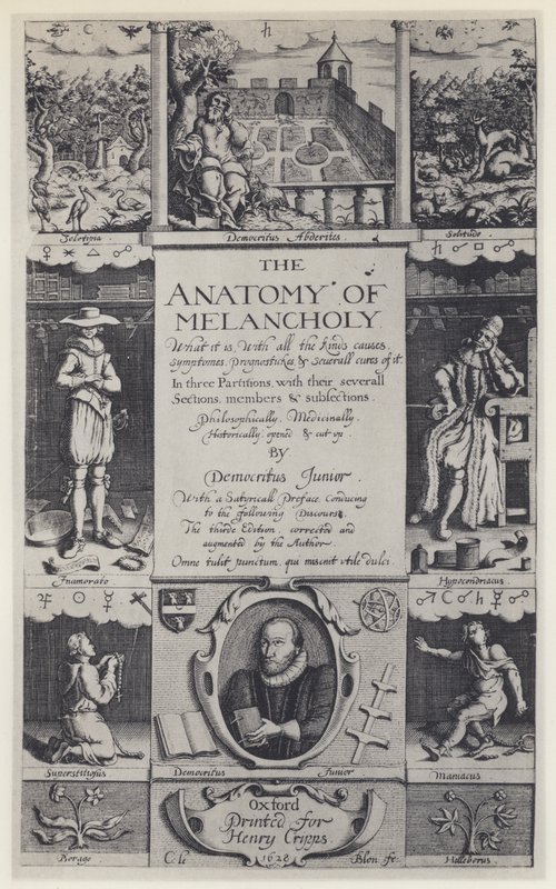 R Burton, La Anatomía de la Melancolía, Tercera edición, J Lichfield para H Cripps, Oxford 1628 de English Photographer