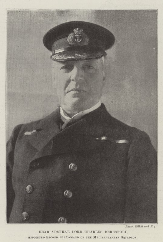 El contralmirante Lord Charles Beresford, nombrado segundo al mando del escuadrón del Mediterráneo de English Photographer