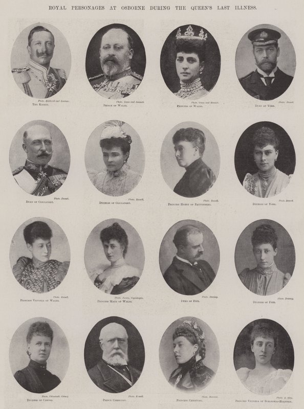 Personajes reales en Osborne durante la última enfermedad de la reina de English Photographer