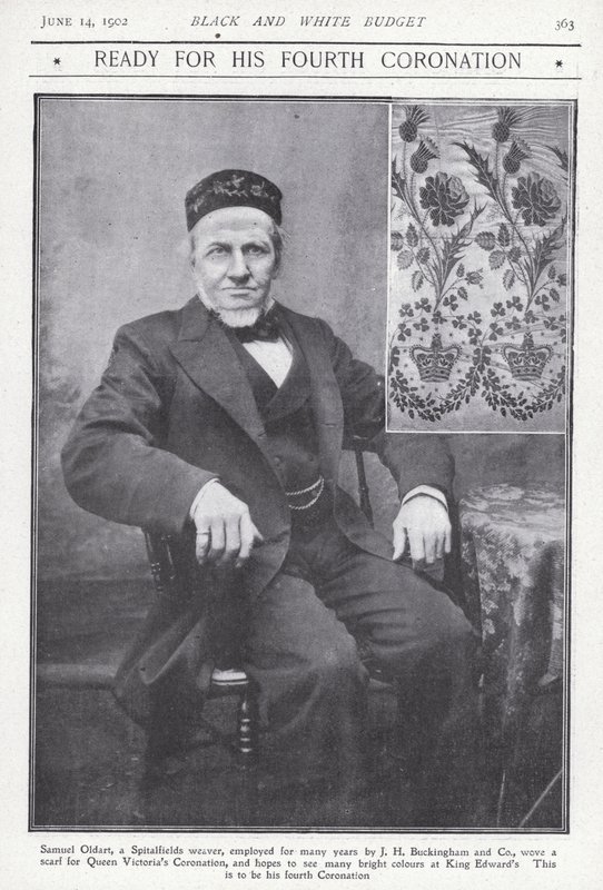 Samuel Oldart, tejedor de Spitalfields, Londres, que tejió una bufanda para la coronación de la Reina Victoria de English Photographer