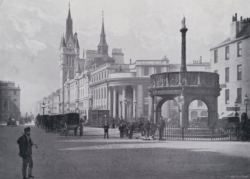 Escocia: Aberdeen, Cruz del Mercado y Edificios Municipales de English Photographer