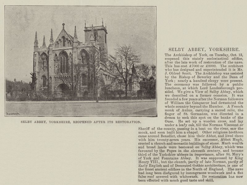 Abadía de Selby, Yorkshire, reabierta después de su Restauración de English Photographer