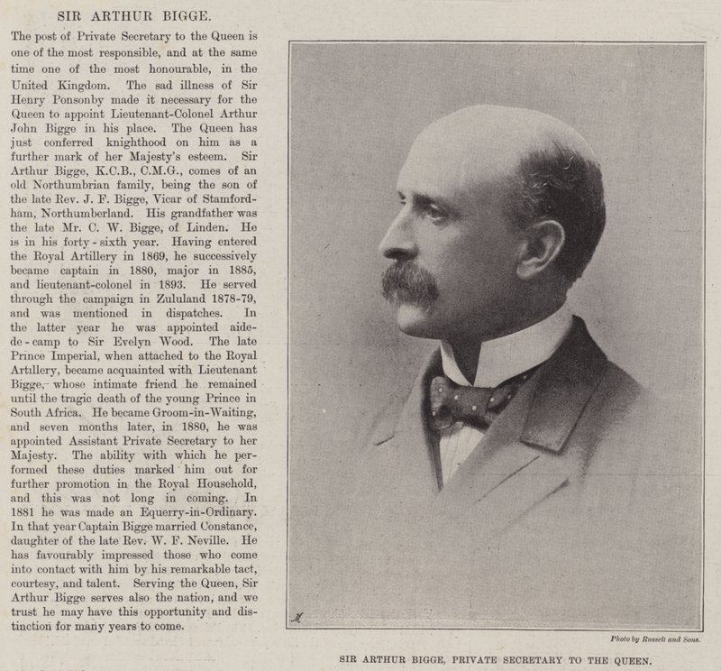 Sir Arthur Bigge, secretario privado de la Reina de English Photographer